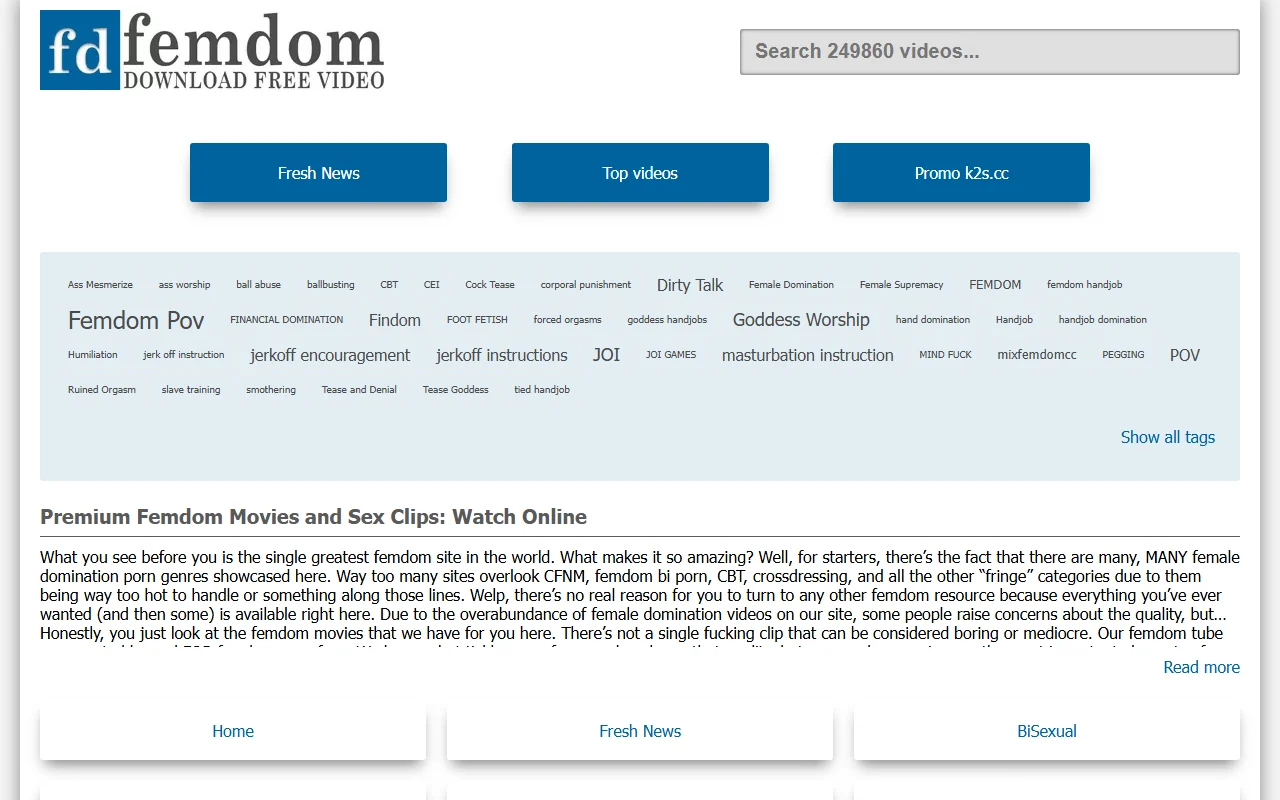 Screenshot of Femdomcc